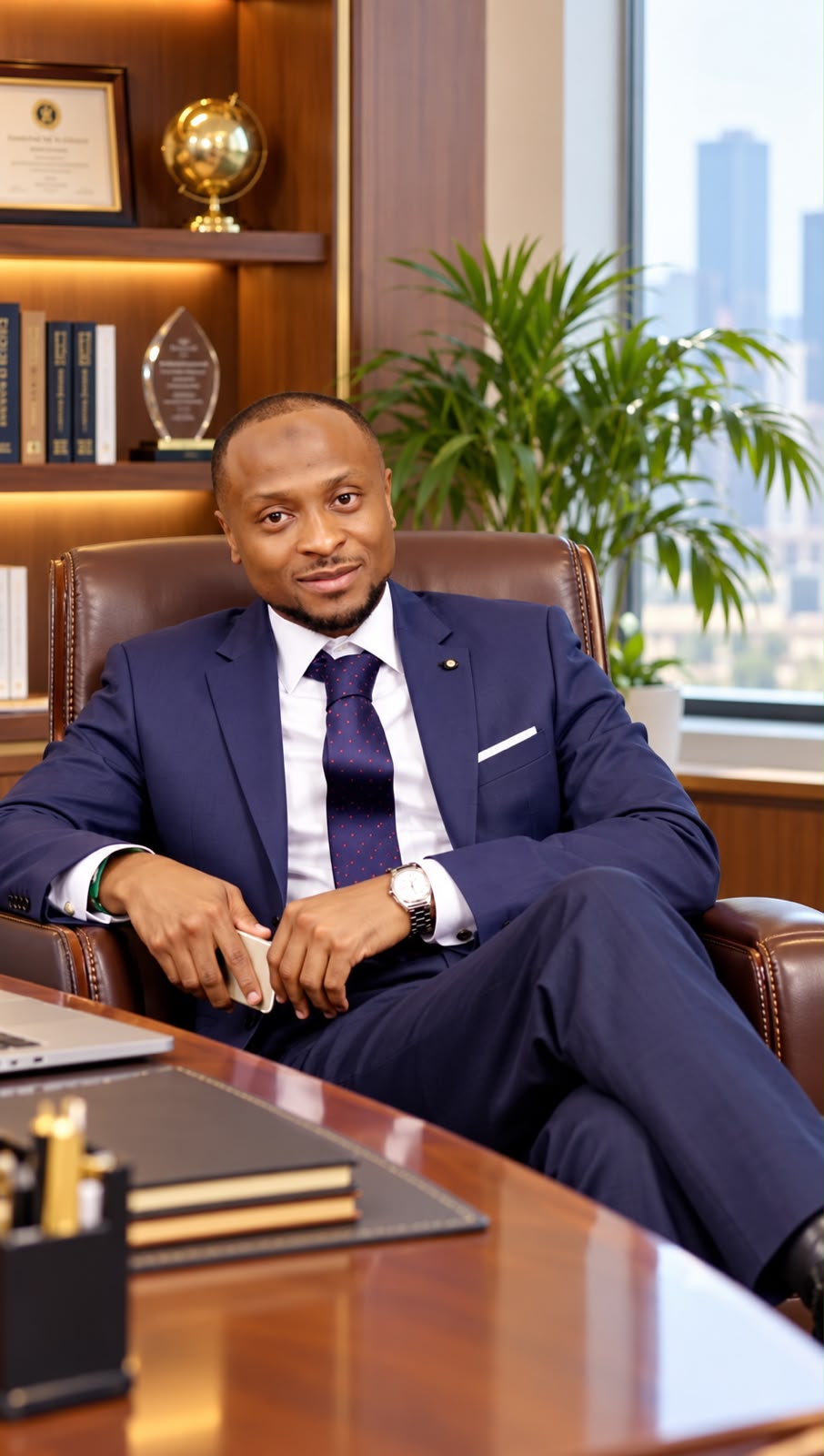 Dr. Edrees Alhawsawi seated in his office