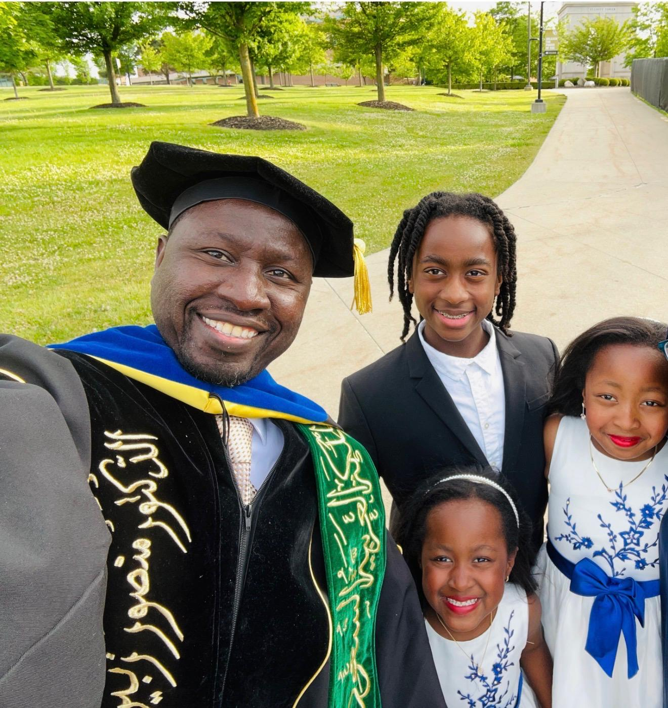 Dr. Mansour Hawsawi celebrating graduation with his family